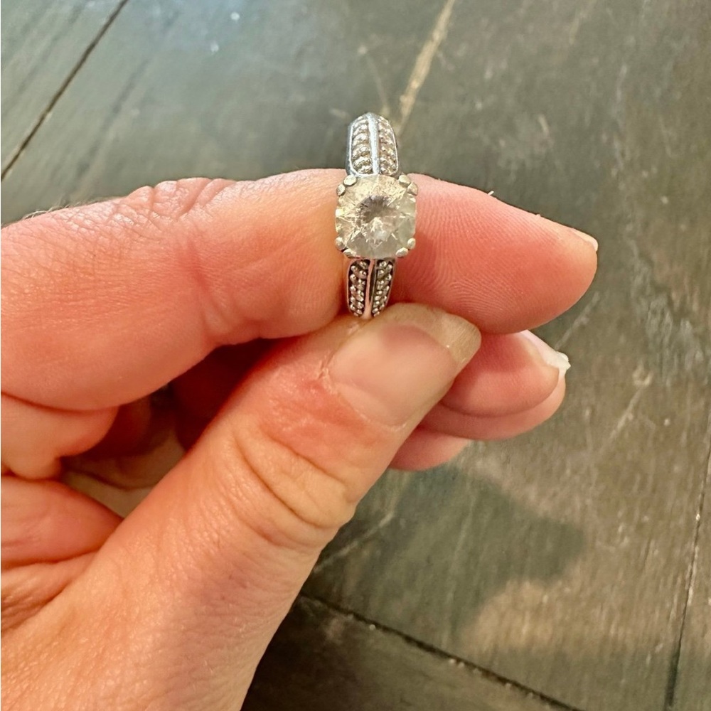 Silver Split Engagement Ring - image 1